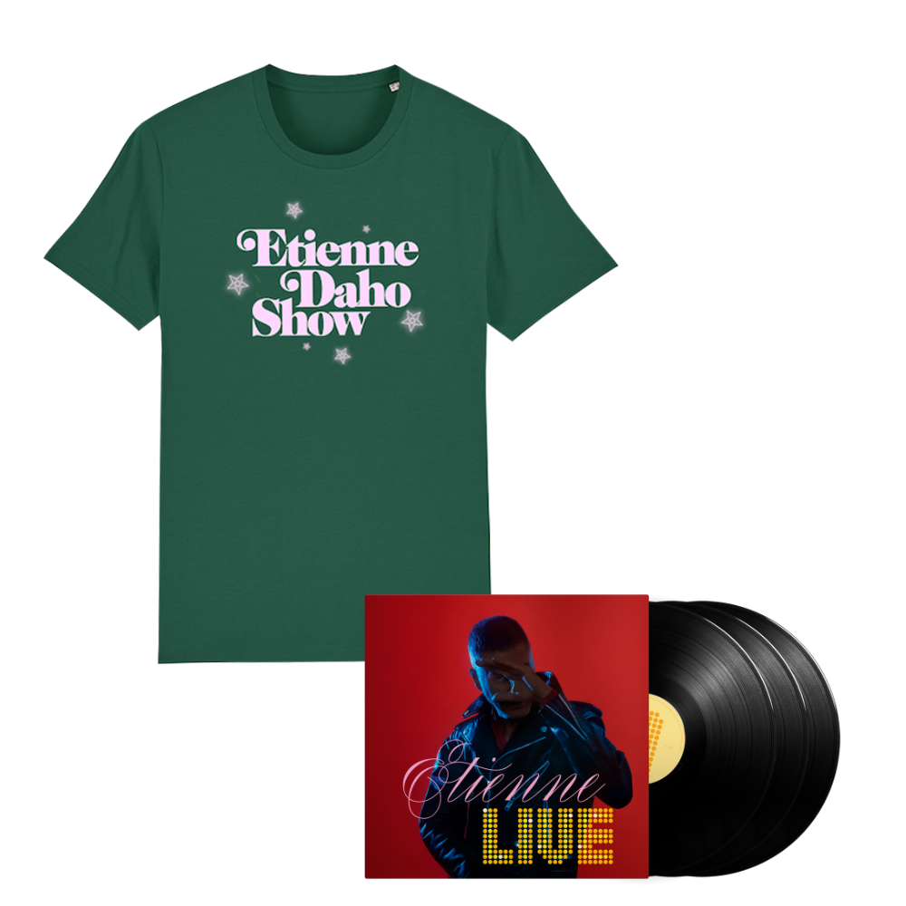 Etienne Live - Pack 3LP standard noir + T-shirt vert "Etienne Daho Show"