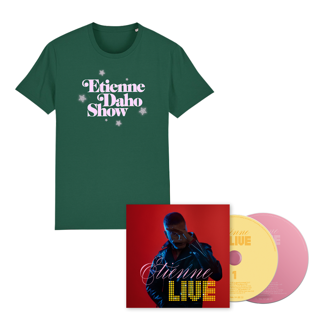 Etienne Live - Pack Edition standard 2CD Greenpack + T-shirt vert "Etienne Daho Show"