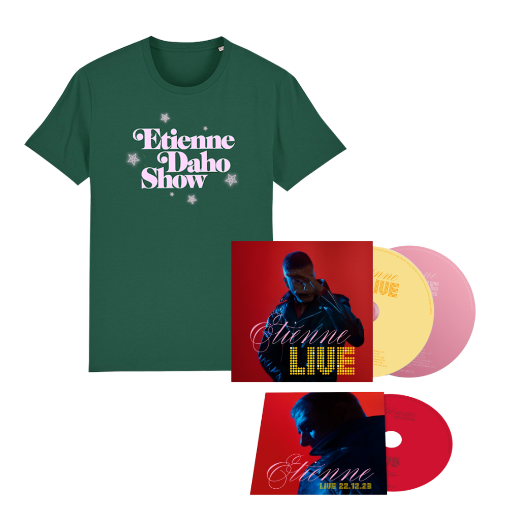 Etienne Live - Pack Edition limitée 2CD + DVD Coversleeve + T-shirt vert "Etienne Daho Show"