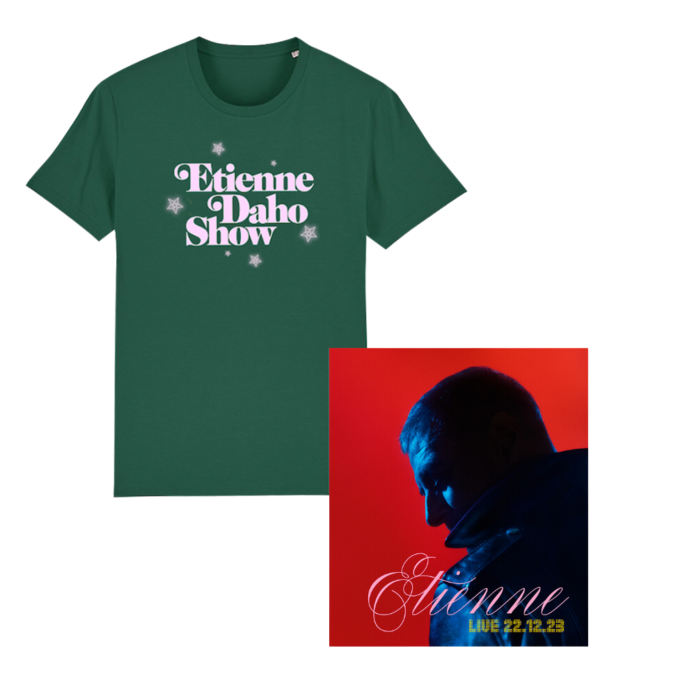 Etienne Live - Pack Edition limitée DVD Blu-ray + T-shirt bleu "Tirer La nuit Sur les Etoiles"Etienne Live - Pack Edition limitée DVD Blu-ray + T-shirt vert "Etienne Daho Show"