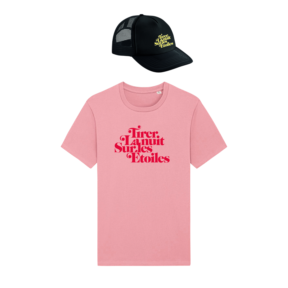 Pack T-shirt Rose "Tirer La nuit Sur les Etoiles" + Casquette "Tirer la Nuit sur les Etoiles"