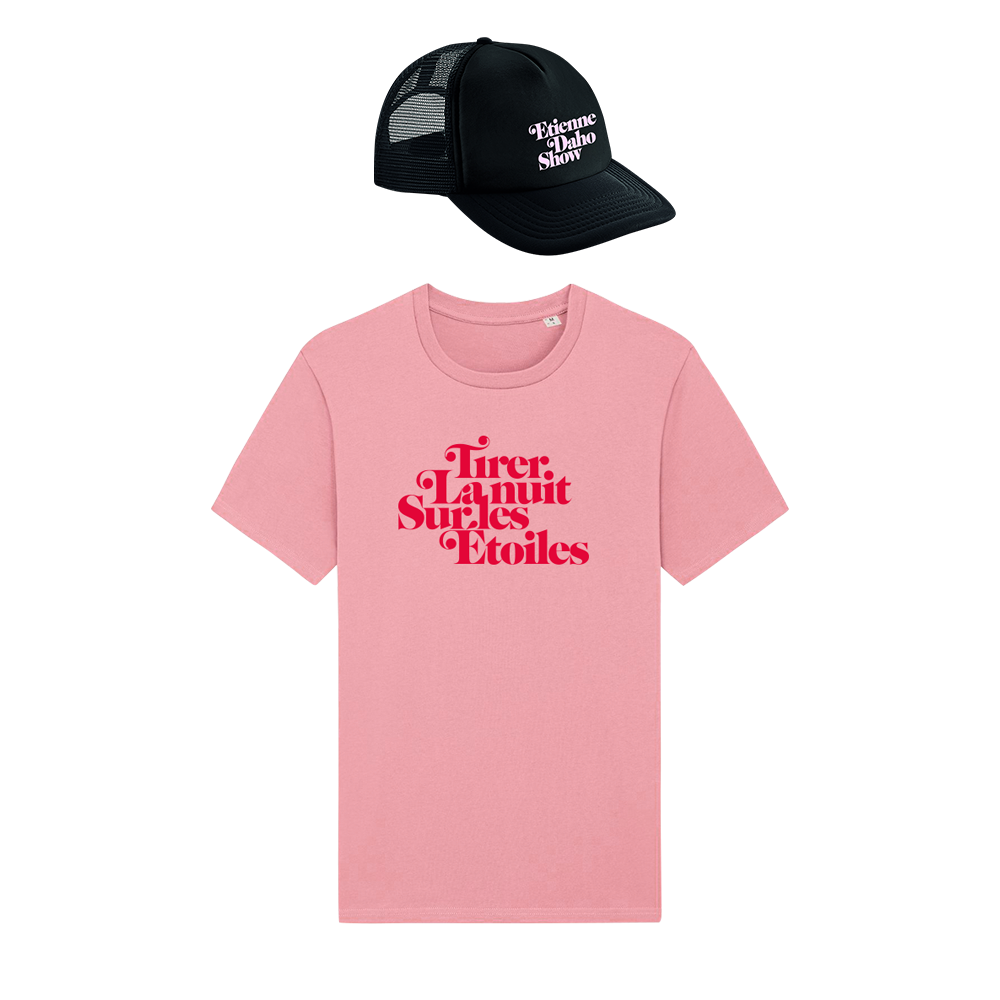 Pack T-shirt Rose "Tirer La nuit Sur les Etoiles" + Casquette "Etienne Daho Show"