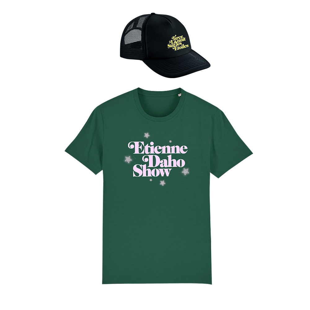 Pack T-shirt Vert "Etienne Daho Show" + Casquette "Tirer la Nuit sur les Etoiles"