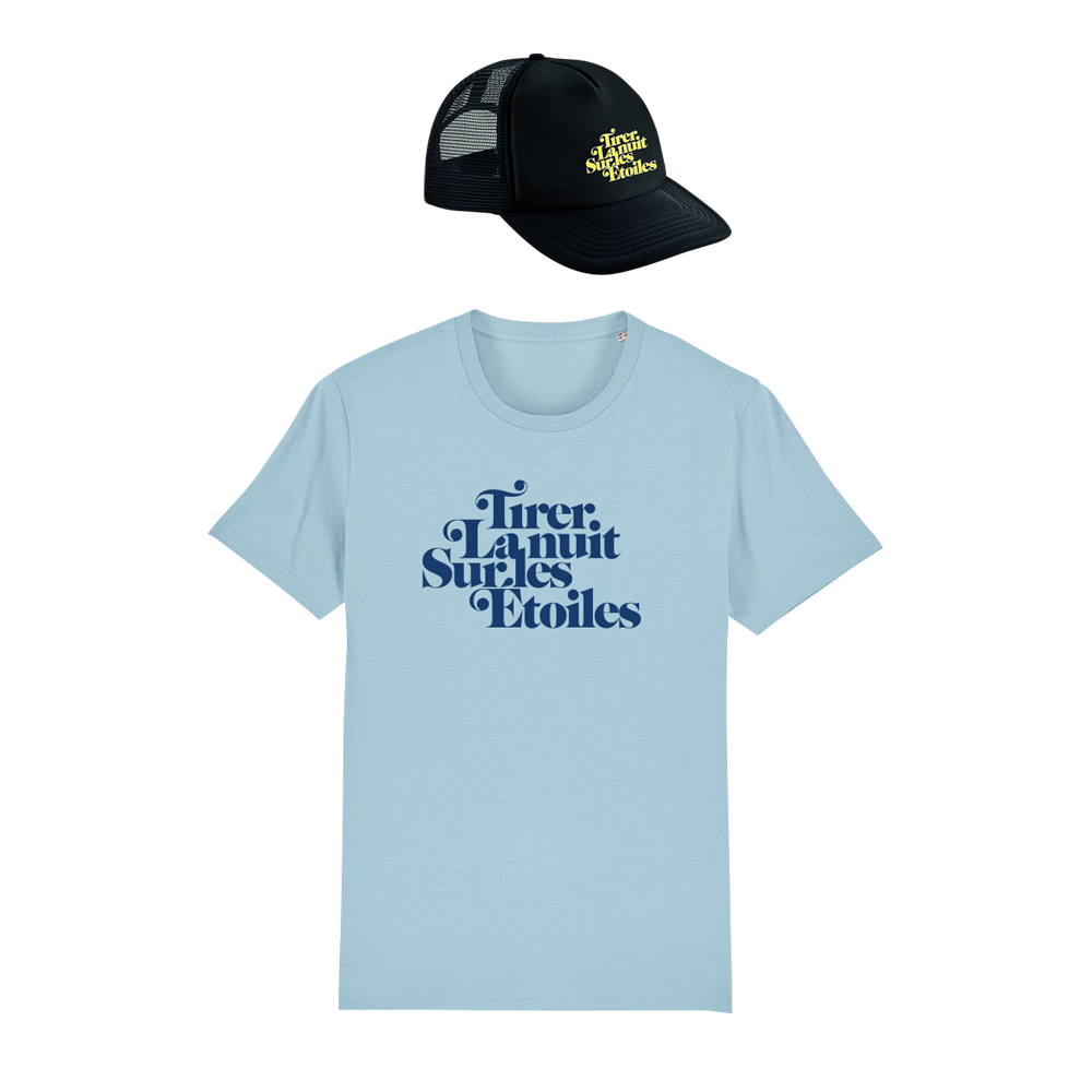 Pack T-shirt Bleu "Tirer La nuit Sur les Etoiles" + Casquette "Tirer la nuit Sur les Etoiles"