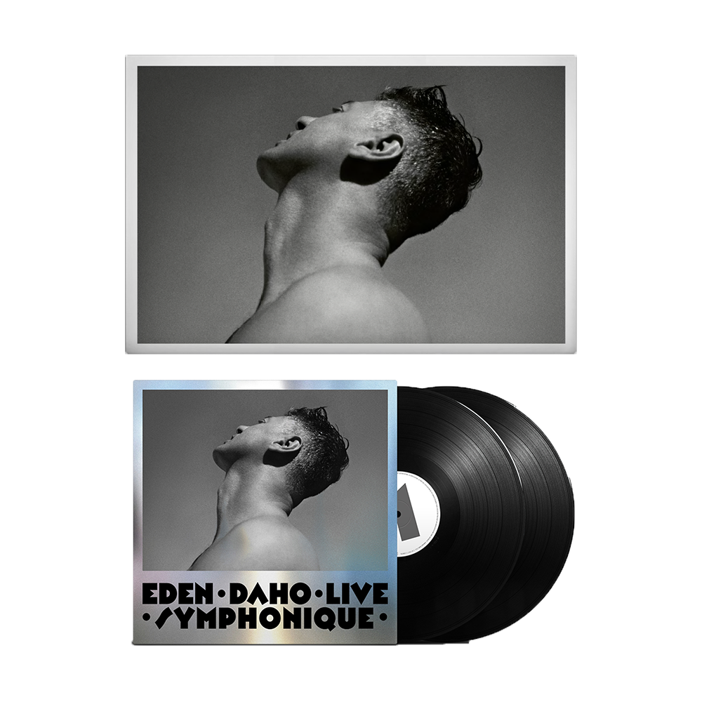 Pack "EDEN DAHO LIVE SYMPHONIQUE" Double vinyle – Édition limitée dédicacée – Pochette argentée + Affiche d'art 40x60 cm